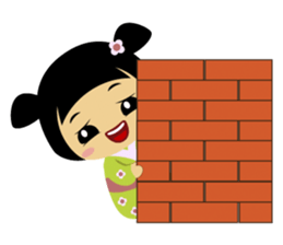 Midori, the cute " kokeshi doll " sticker #1445863