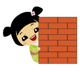 Midori, the cute " kokeshi doll " sticker #1445863