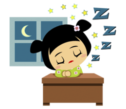 Midori, the cute " kokeshi doll " sticker #1445864