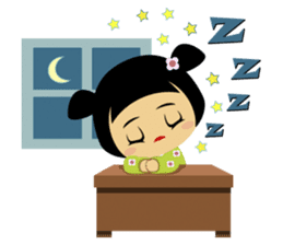 Midori, the cute " kokeshi doll " sticker #1445864