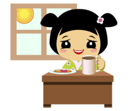 Midori, the cute " kokeshi doll " sticker #1445865