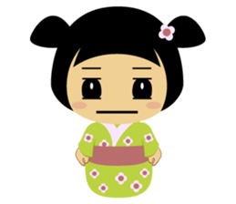 Midori, the cute " kokeshi doll " sticker #1445866