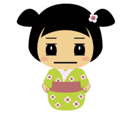 Midori, the cute " kokeshi doll " sticker #1445866