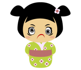 Midori, the cute " kokeshi doll " sticker #1445867