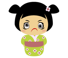 Midori, the cute " kokeshi doll " sticker #1445867