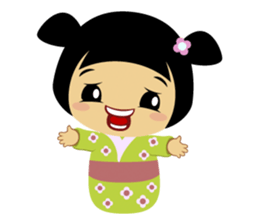 Midori, the cute " kokeshi doll " sticker #1445869