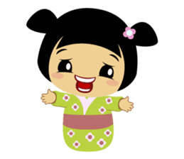 Midori, the cute " kokeshi doll " sticker #1445869