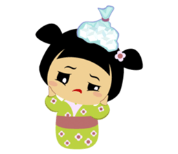 Midori, the cute " kokeshi doll " sticker #1445871