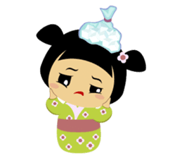 Midori, the cute " kokeshi doll " sticker #1445871