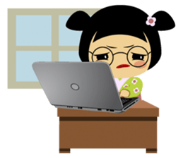 Midori, the cute " kokeshi doll " sticker #1445872