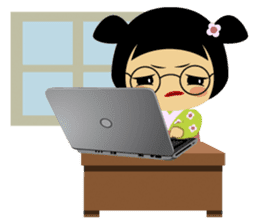 Midori, the cute " kokeshi doll " sticker #1445872