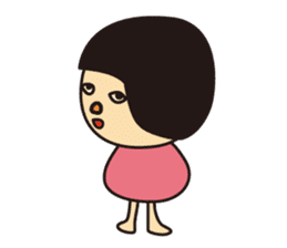 Hairstyle "Okappa" of the Japanese child sticker #1446572