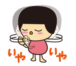 Hairstyle "Okappa" of the Japanese child sticker #1446576