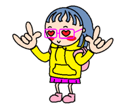 Molly in the pink glasses sticker #1447090