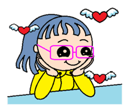 Molly in the pink glasses sticker #1447093