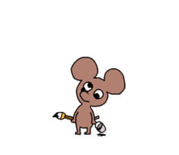 Brown mouse sticker #1451409