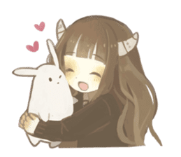 White Creature & Girl sticker #1451714