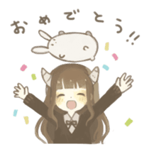 White Creature & Girl sticker #1451717