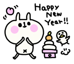 White bunny Yuruyuru and Pippi sticker #1452832