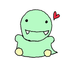 Green and blue dinosaur sticker #1453194