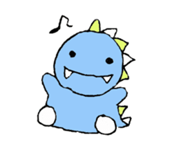 Green and blue dinosaur sticker #1453195