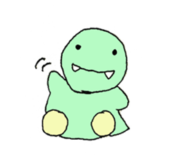 Green and blue dinosaur sticker #1453196