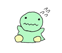 Green and blue dinosaur sticker #1453200