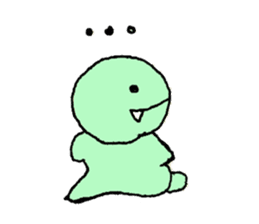 Green and blue dinosaur sticker #1453211