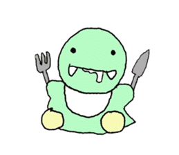 Green and blue dinosaur sticker #1453226