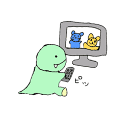 Green and blue dinosaur sticker #1453230