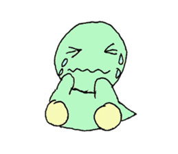 Green and blue dinosaur sticker #1453233