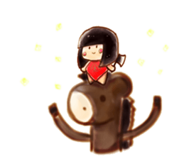 Girl with a Ponny sticker #1454066