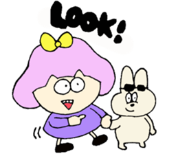 Bob girl & rabbit sticker #1456509