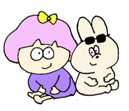 Bob girl & rabbit sticker #1456518