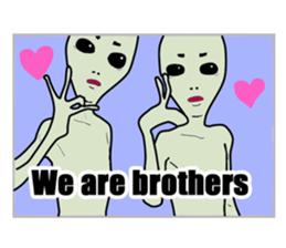 Alien who loves the earth of culture sticker #1458645