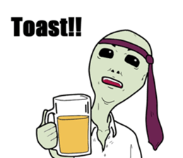 Alien who loves the earth of culture sticker #1458660