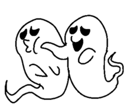 Ghost monsters Halloween sticker #1461465