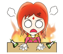Yumiki Kasaiko, Girl with Flame Red Hair sticker #1462687