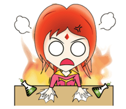 Yumiki Kasaiko, Girl with Flame Red Hair sticker #1462687