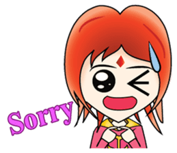 Yumiki Kasaiko, Girl with Flame Red Hair sticker #1462697
