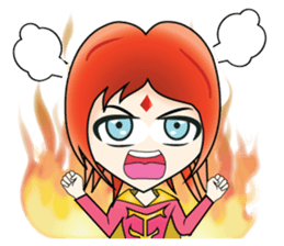 Yumiki Kasaiko, Girl with Flame Red Hair sticker #1462699