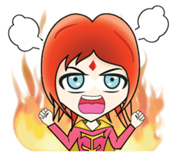 Yumiki Kasaiko, Girl with Flame Red Hair sticker #1462699