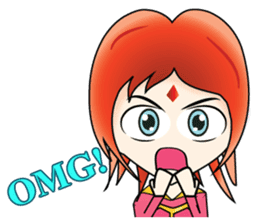 Yumiki Kasaiko, Girl with Flame Red Hair sticker #1462711
