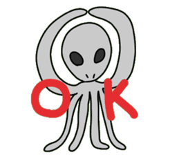 octopus alien sticker #1463562