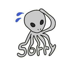 octopus alien sticker #1463575