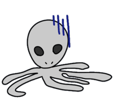 octopus alien sticker #1463576