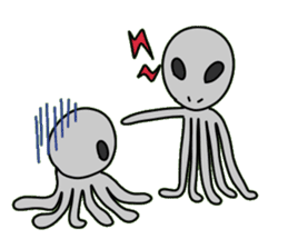 octopus alien sticker #1463579