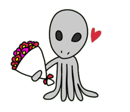 octopus alien sticker #1463585