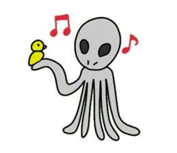 octopus alien sticker #1463589