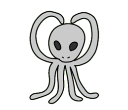 octopus alien sticker #1463594